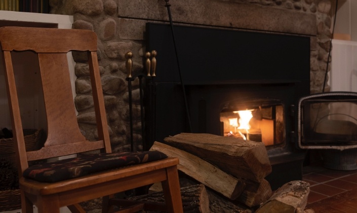 Fireplace at Buttonwood Inn on Mt Surprise