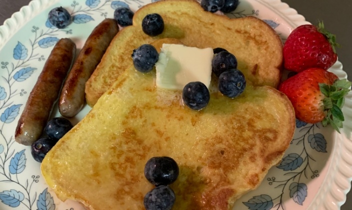 French toast sausage and berries