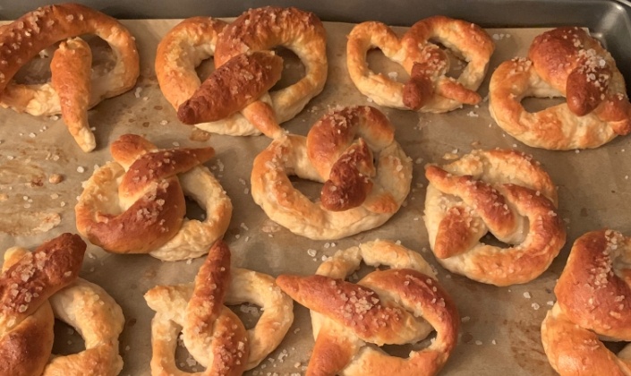 Fresh baked pretzels
