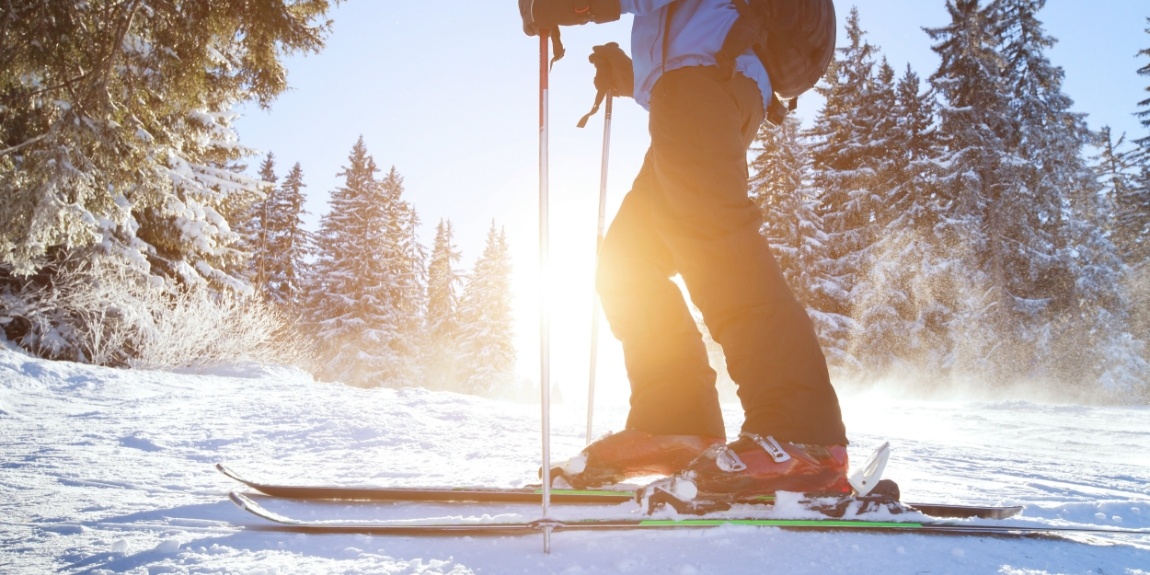 Person cross country skiing