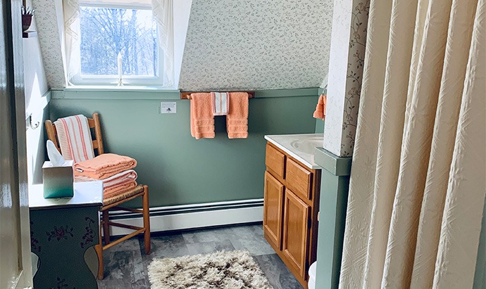 Cozy seating area in guest room