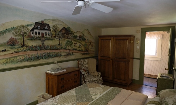 Mural on guest room wall