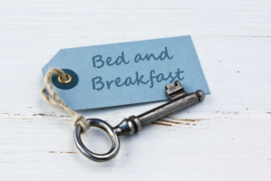 a closeup of a charming bed and breakfast 
