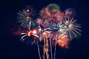 fireworks in the night sky
