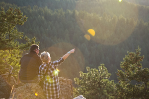an older couple hiking